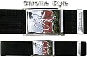 Original 2stoned wear Web Belt wide 1,57 inch in Black buckle chromestyle by 2-stoned wear