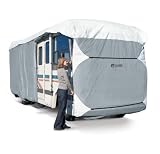 Classic Accessories 77663 PolyPro III Grey Deluxe Class A Extra Tall RV Cover, Fits 33' - 37' RVs
