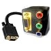 Ex-Pro Premium VGA Male to VGA Female & Component RGB (Phono) Female splitter cable. (Split your VGA to RGB and VGA)