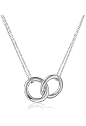 Sterling Silver Interlocking Circle Pendant Necklace