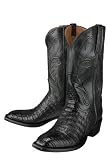 Lucchese Classics E2133 Crocodile Belly Cowboy Boots Mens EE (Wide) - Black