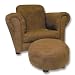 Child's Brown Suede Armchair with Ottoman