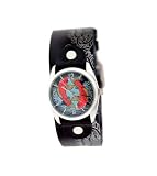 Vintage Ink #VI-W47 Women's Tattoo Inspired Wide Leather Strap Watch