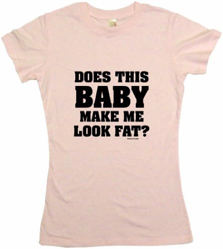 Does This Baby Make Me Look Fat Women's Tee Shirt Large-Pink Babydoll