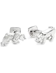 ROTENIER "Novelty" Sterling Silver Full Body Bull and Bear and Stock Board Cufflinks
