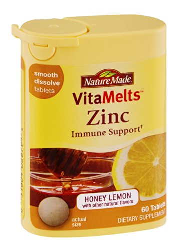 Nature Made VitaMelts Zinc Honey Lemon Vitamin Supplement Tablets , 60 CT (Pack of 3)
