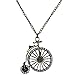 CHILDCITY Vintage Cute Antique Bronze Bicycle Crystal Inlay Pendant Metal Chain Necklace