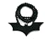 Search : Black Wooden Batman Logo Pendant with a 36 Inch Beaded Necklace Chain Good Quality Wood