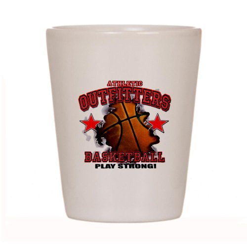 Shot Glass White of Athletic Outfitters Basketball Play Strong
