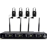 Av-jefe Aur010/ubl002 Uhf 4 Channel Frequency Selectable Lavalier Rack Mountable Wireless Microphone