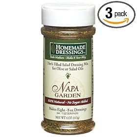 Homemade Dressings,Herb Filled Salad Dressing Mix for Olive or Salad Oils, Napa Garden, 4-Ounce Containers (Pack of 3)