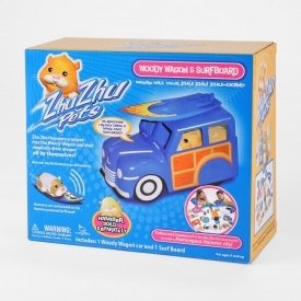 Zhu Zhu Pet Hamster Deluxe Accessories:  Woody Wagon & Surfboard