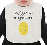 Happiness is expensive ネクタイを有する有機ビブ Medium