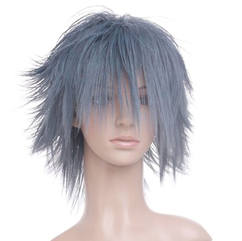 Short Blue Grey Anime Cosplay Costume Wig