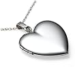 Sterling Silver Heart Locket on Cable Chain, 18"