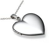 Sterling Silver Heart Locket on Cable Chain, 18"