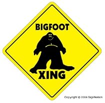 BIGFOOT CROSSING - Sign - xing sasquatch big foot print
