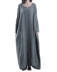 V-neck Linen Dolman  Dress