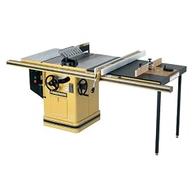Powermatic 1660805K Model 66 10-Inch Left Tilt 5 Horsepower Table Saw with 50-Inch Accu-Fence, Router Lift, 2 Cast Iron Extension Wings, Table Board, and Legs, 230-Volt 1 Phase