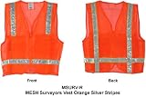 MESH Surveyors Vest Orange Silver Stripes Med size