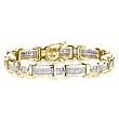 14K Yellow Gold 5 1/2 ct. Princess Cut Diamond Bracelet (8'')