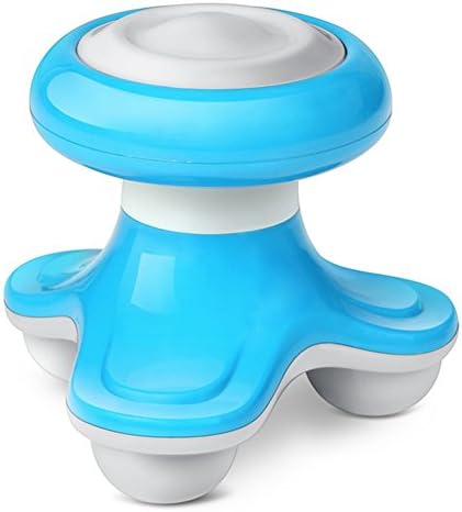 Portable Mini Body Massager Battery Operated/USB Powered Lightweight Handheld Vibrating Massager Relax Back Head Scalp Neck Full Body Pain Relief Travel Safty Compact Creative Massagers Blue