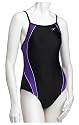 Speedo Race Xtra Life Lycra Axcel Team Splice Swimsuit, Black and Purple, 36