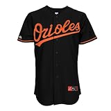 MLB Men's Baltimore Orioles Adam Jones Black Alternate Short Sleeve 6 Button Synthetic Replica Baseball Jersey  (Black, Large)