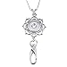 Souarts Womens Office Lanyard ID Badges Holder with 3pcs Snap Charms Jewelry Pendant Clip 25 Inch (1)