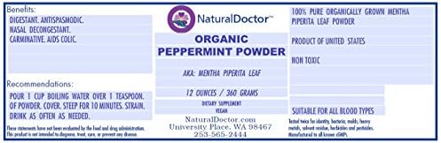 NATURALDOCTOR Organic Peppermint Leaf Powder, 12 Ounces / 360 Grams