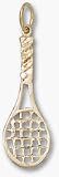 Small Tennis Racquet Charm - 14KT Gold Jewelry