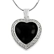 Sterling Silver Black Onyx Heart Necklace