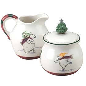 Pfaltzgraff Snow Bear Sugar and Creamer Set