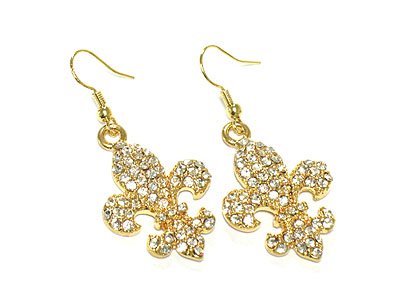 Click here to buy GOLD PLATED FASHION FLUER DE LIS EARRINGS.