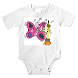 Onesie with butterfly, pencil