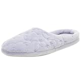 Dearfoams Womens Microfiber Velour Clog,Lavender,Large