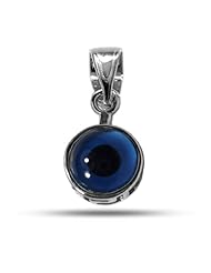 Sterling Silver Rhodium Plated Greek Meandros Evil Eye