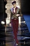 $1990 New Authentic VALENTINO Runway Corduroy Croc Embossed Leather Trim Pants 4