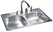 Kindred DS704 22-by-33-Inch Double Bowl Drop-In Stainless Steel Kitchen Sink