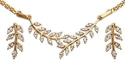 White Cubic Zirconia Earring and Necklace Sets Handmade Costume Jewelry