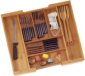Lipper International 8872 Bamboo Expandable Flatware Organizer