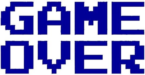 GAME OVER Funny Video Game 8bit Pixel 5" (color: BLUE) Vinyl Decal Window Sticker for Cars, Trucks, Windows, Walls, Laptops, and other stuff.