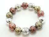 Love, Hope, and Dream Distressed Silver-Tone, Brass-Tone, and Copper-Tone Beaded Ball Bracelet