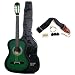 Austin Bazaar 38 Inch Green Acoustic Guitar with Gig Bag and Accessories