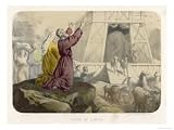 While the Animals Leave His Ark Noah Gives Thanks to God for Preserving Him from the Flood Art Giclee Poster Print, 16x12