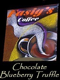 Decaf. Chocolate Blueberry Truffle Flavored Coffee 12 oz. Drip Grind by Fasig