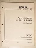 Kohler Generators - Parts Listing for .5, .75, 1 & 1.5 kW (K91 Powered)