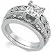 14Kt White Gold Designer Style Diamond Wedding Ring Set (Center stone is not included)