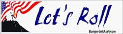Let's Roll - patriotic bumper stickers (Large 14x4 inches)
