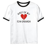T-Shirt Ringer White  Half Of My Grenada  Country